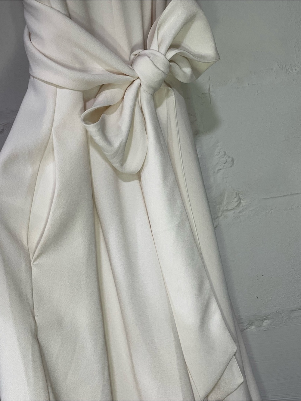 J. Crew Ivory V-Neck Jumpsuit with Waist Tie - Picture 4 of 6